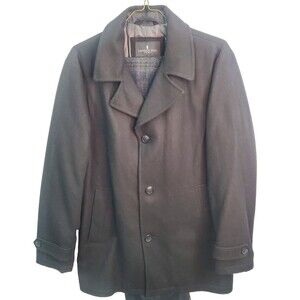 london fog pea coat black Size large with scarf